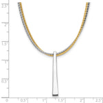 Leslie's SS RH/Gold-plated 2-Wire Tapered Bar w/ 2in Ext. Necklace - Product Photo