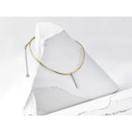 Leslie's SS RH/Gold-plated 2-Wire Tapered Bar w/ 2in Ext. Necklace - Product Photo