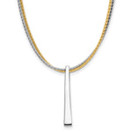 Leslie's SS RH/Gold-plated 2-Wire Tapered Bar w/ 2in Ext. Necklace - Product Photo