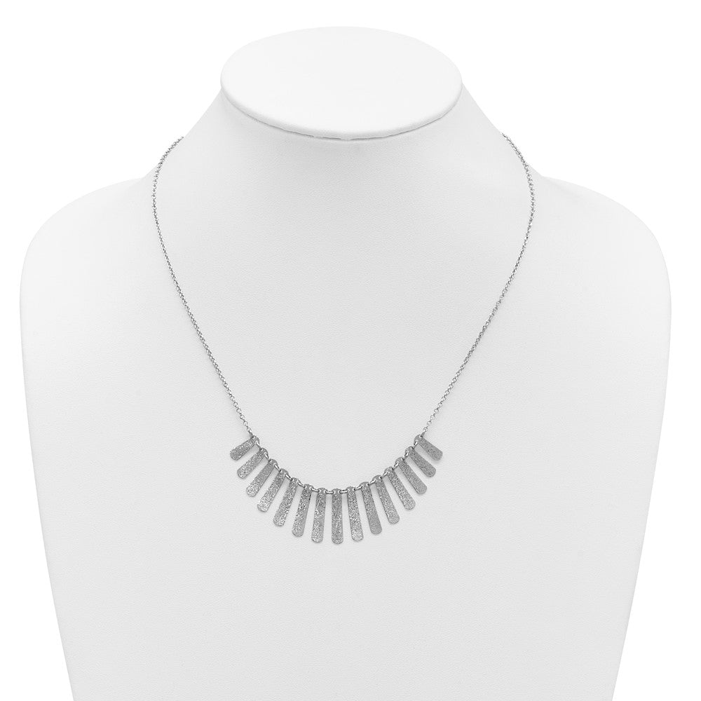 Leslie's SS Radiant Essence Pol/Textured Bars w/ 2in Ext. Necklace - Product Photo