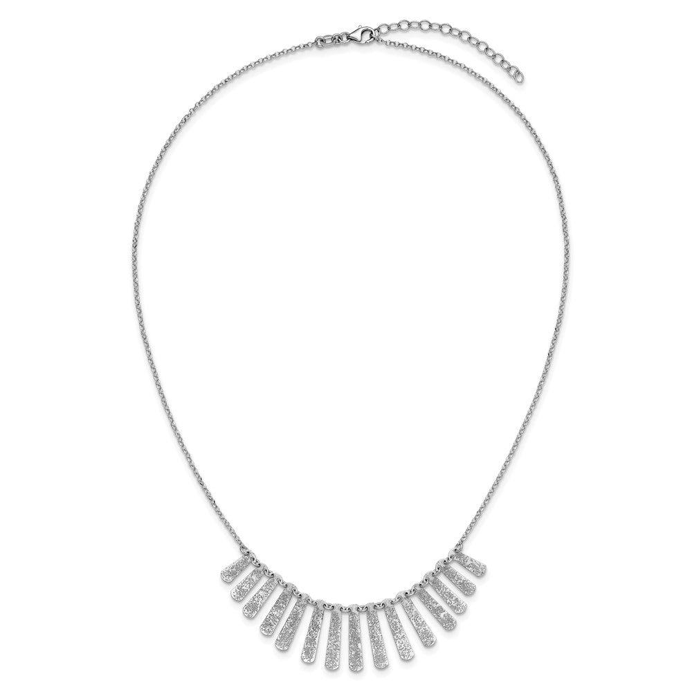 Leslie's SS Radiant Essence Pol/Textured Bars w/ 2in Ext. Necklace - Product Photo