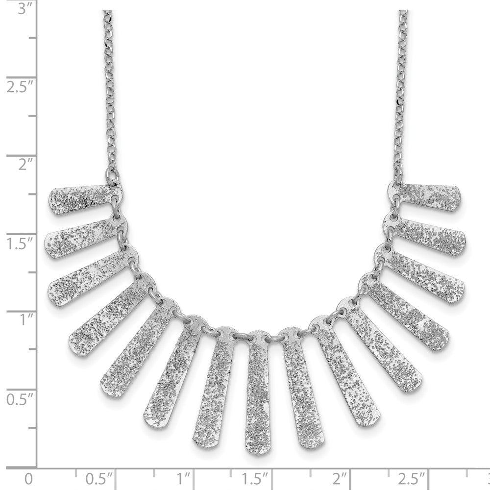 Leslie's SS Radiant Essence Pol/Textured Bars w/ 2in Ext. Necklace - Product Photo