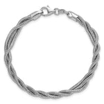 Sterling Silver RH-plated Polished and Twisted Bracelet - Product Photo