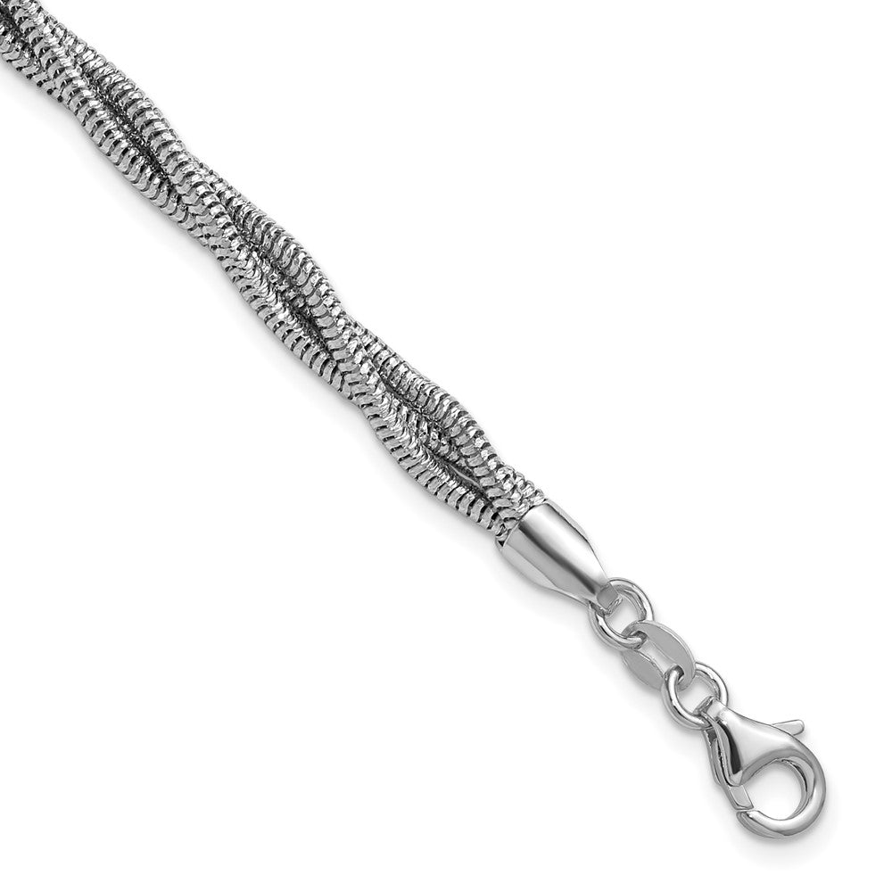 Sterling Silver RH-plated Polished and Twisted Bracelet - Product Photo