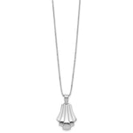 Leslie's Sterling Silver Rh-Plat Polished Fancy Pendant on Beaded Necklace - Product Photo