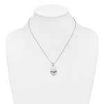 Leslie's Sterling Silver Rh-Plat Polished Fancy Pendant on Beaded Necklace - Product Photo