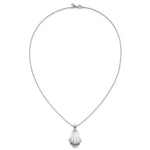 Leslie's Sterling Silver Rh-Plat Polished Fancy Pendant on Beaded Necklace - Product Photo