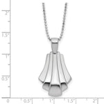 Leslie's Sterling Silver Rh-Plat Polished Fancy Pendant on Beaded Necklace - Product Photo