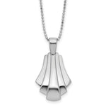 Leslie's Sterling Silver Rh-Plat Polished Fancy Pendant on Beaded Necklace - Product Photo