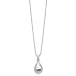 Leslie's Sterling Silver RH-plated Hammered Pendant Necklace - Product Photo
