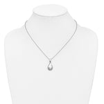Leslie's Sterling Silver RH-plated Hammered Pendant Necklace - Product Photo