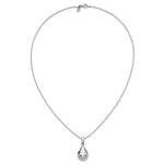 Leslie's Sterling Silver RH-plated Hammered Pendant Necklace - Product Photo