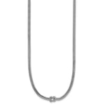 Leslie's Sterling Silver RH-plat Pol. 2-Strand Knot w/2in ext. Necklace - Product Photo