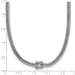 Leslie's Sterling Silver RH-plat Pol. 2-Strand Knot w/2in ext. Necklace - Product Photo