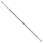Leslie's Sterling Silver RH-plt Pol. 2-Strand Knot w/1in ext. Bracelet - Product Photo