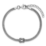 Leslie's Sterling Silver RH-plt Pol. 2-Strand Knot w/1in ext. Bracelet - Product Photo