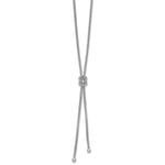 Leslie's Sterling Silver RH-plated Pol. w/Knot Drop w/2in ext. Necklace - Product Photo