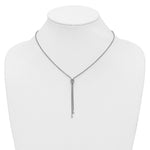 Leslie's Sterling Silver RH-plated Pol. w/Knot Drop w/2in ext. Necklace - Product Photo