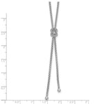 Leslie's Sterling Silver RH-plated Pol. w/Knot Drop w/2in ext. Necklace - Product Photo