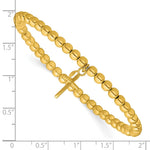 Leslie's Sterling Silver Gold-tone Pol. Cross Beaded Stretch Bracelet - Product Photo