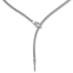 Leslie's SS RH-plated Polished/Textured CZ Lariat Snake w/ 2in ext. Necklac - Product Photo