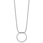 Leslie's Sterling Silver RH-pl Polished/Textured Circle Pendant w/2in ext. - Product Photo