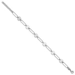 Leslie's Sterling Silver RH-plated Polished Circle and Link w/ 1in ext. Bra - Product Photo