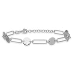 Leslie's Sterling Silver RH-plated Polished Circle and Link w/ 1in ext. Bra - Product Photo
