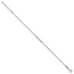 Leslie's Sterling Silver RH-plated Polished Paperclip Bar w/ 1in ext. Brace - Product Photo