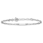 Leslie's Sterling Silver RH-plated Polished Paperclip Bar w/ 1in ext. Brace - Product Photo