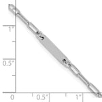 Leslie's Sterling Silver RH-plated Polished Paperclip Bar w/ 1in ext. Brace - Product Photo