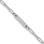 Leslie's Sterling Silver RH-plated Polished Paperclip Bar w/ 1in ext. Brace - Product Photo