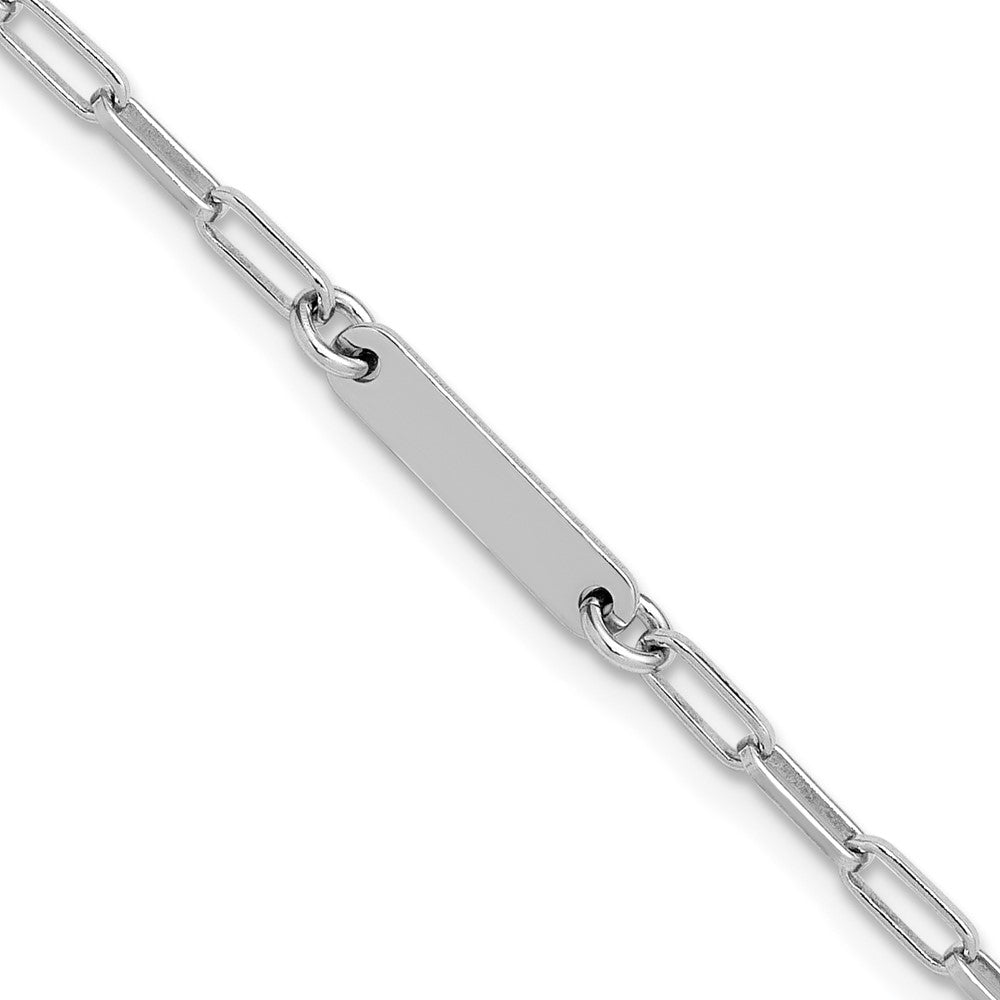 Leslie's Sterling Silver RH-plated Polished Paperclip Bar w/ 1in ext. Brace - Product Photo