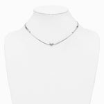 Sterling Silver RH-plated Polished Heart Herringbone w/ 2in ext. N - Product Photo