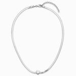 Sterling Silver RH-plated Polished Heart Herringbone w/ 2in ext. N - Product Photo