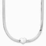 Sterling Silver RH-plated Polished Heart Herringbone w/ 2in ext. N - Product Photo