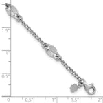 Leslie's Sterling Silver RH-plated Fancy Link w/1in ext. Bracelet - Product Photo