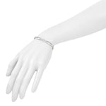 Leslie's Sterling Silver RH-plated Geometric 2-strand w/1in ext. Bracelet - Product Photo