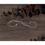 Leslie's Sterling Silver RH-plated Geometric 2-strand w/1in ext. Bracelet - Product Photo