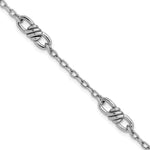 Leslie's Sterling Silver RH-plated Polished Fancy Link w/1in ext. Bracelet - Product Photo