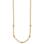 Leslie's Sterling Silver Gold-tone pol. Beaded Link w/2in ext. Necklace - Product Photo