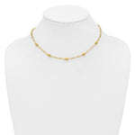 Leslie's Sterling Silver Gold-tone pol. Beaded Link w/2in ext. Necklace - Product Photo