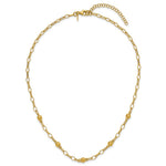 Leslie's Sterling Silver Gold-tone pol. Beaded Link w/2in ext. Necklace - Product Photo