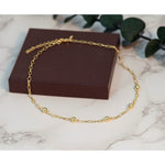 Leslie's Sterling Silver Gold-tone pol. Beaded Link w/2in ext. Necklace - Product Photo