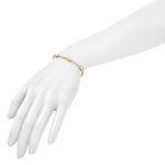 Leslie's Sterling Silver Gold-tone pol. Beaded Link w/1in ext. Bracelet - Product Photo