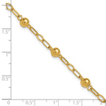 Leslie's Sterling Silver Gold-tone pol. Beaded Link w/1in ext. Bracelet - Product Photo