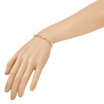 Leslie's Sterling Silver Gold-tone pol. Beaded Link w/1in ext. Bracelet - Product Photo