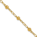 Leslie's Sterling Silver Gold-tone pol. Beaded Link w/1in ext. Bracelet - Product Photo