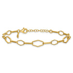 Leslie's Sterling Silver Gold-tone pol. Fancy Link w/1in ext. Bracelet - Product Photo