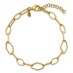 Leslie's Sterling Silver Gold-tone pol. Fancy Link w/1in ext. Bracelet - Product Photo